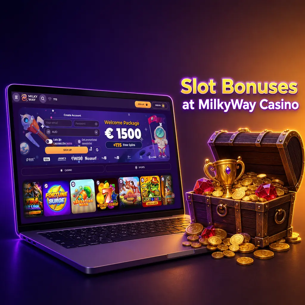Slot bonuses at MilkyWay Casino: deposit match offers, free spins, reload bonuses, cashback, and loyalty rewards for pokies players.
